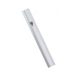 Mezouza en aluminium argenté avec surface lisse et... | Mezouza en aluminium