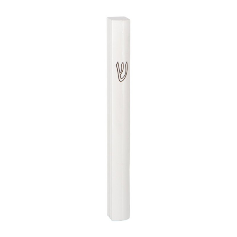 Boîtier Mezouza arrondi en aluminium blanc, tibia noir... | Mezouza en aluminium