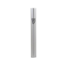 Rounded Aluminum Mezuzah Case Gleaming Silver w... | Aluminium Mezuzah