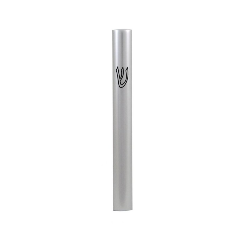 Rounded Aluminum Mezuzah Case Gleaming Silver w... | Aluminium Mezuzah