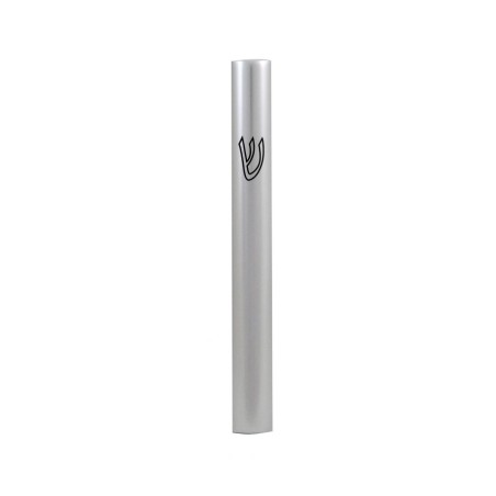Rounded Aluminum Mezuzah Case Gleaming Silver w... | Aluminium Mezuzah
