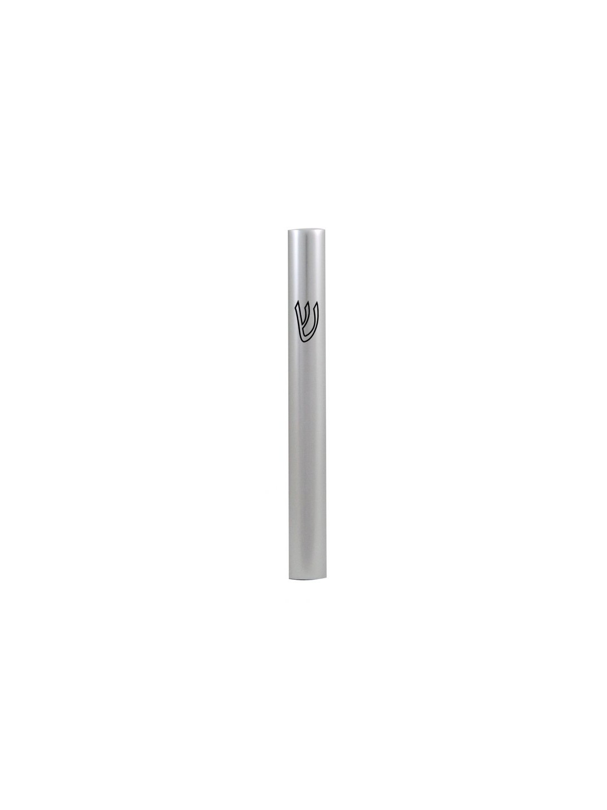 Boîtier Mezouza arrondi en aluminium argenté brillant avec... | Mezouza en aluminium