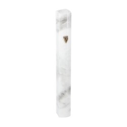 Gray and White Marble Aluminum Mezuzah Case Sid... | Aluminium Mezuzah
