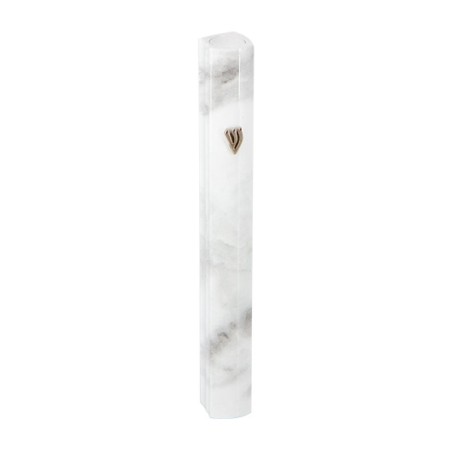 Gray and White Marble Aluminum Mezuzah Case Sid... | Aluminium Mezuzah