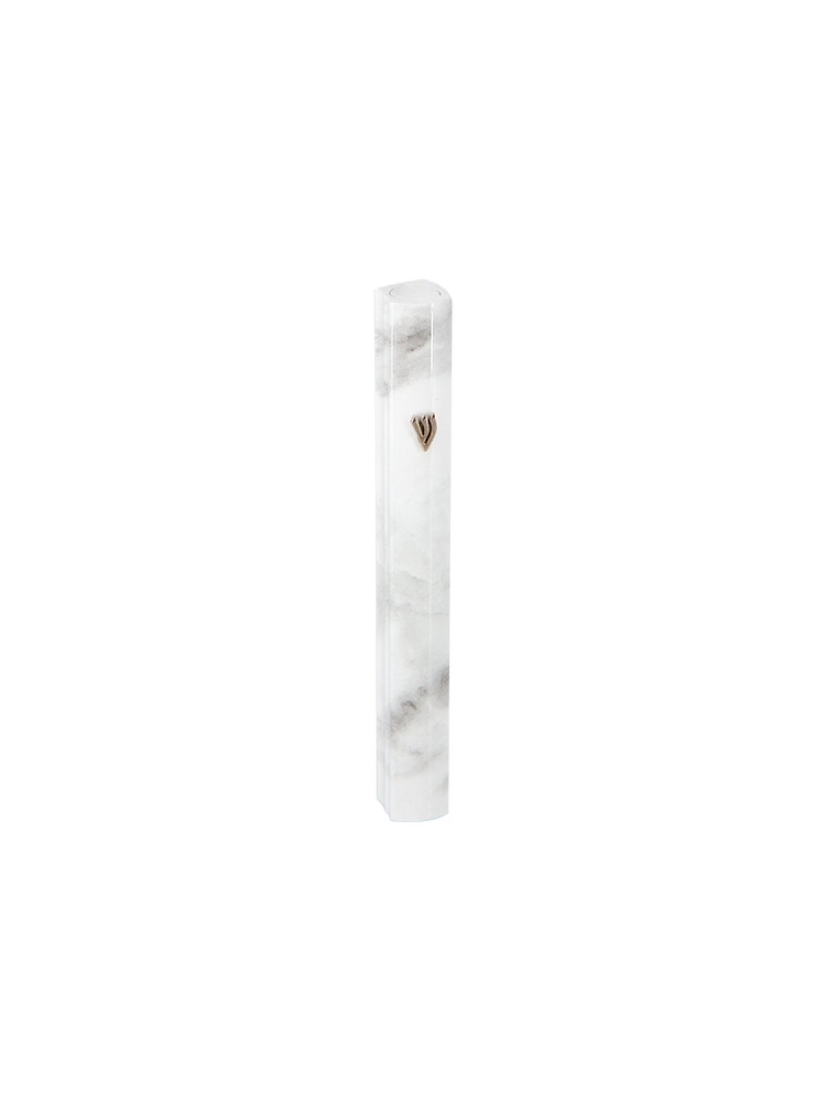 Gray and White Marble Aluminum Mezuzah Case Sid... | Aluminium Mezuzah