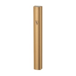 Boîtier Mezouza arrondi en aluminium mat doré avec... | Mezouza en aluminium
