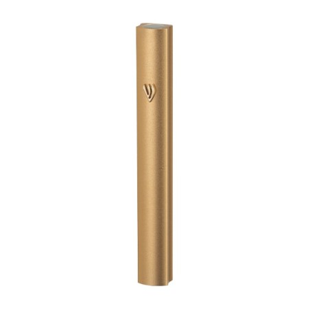 Boîtier Mezouza arrondi en aluminium mat doré avec... | Mezouza en aluminium