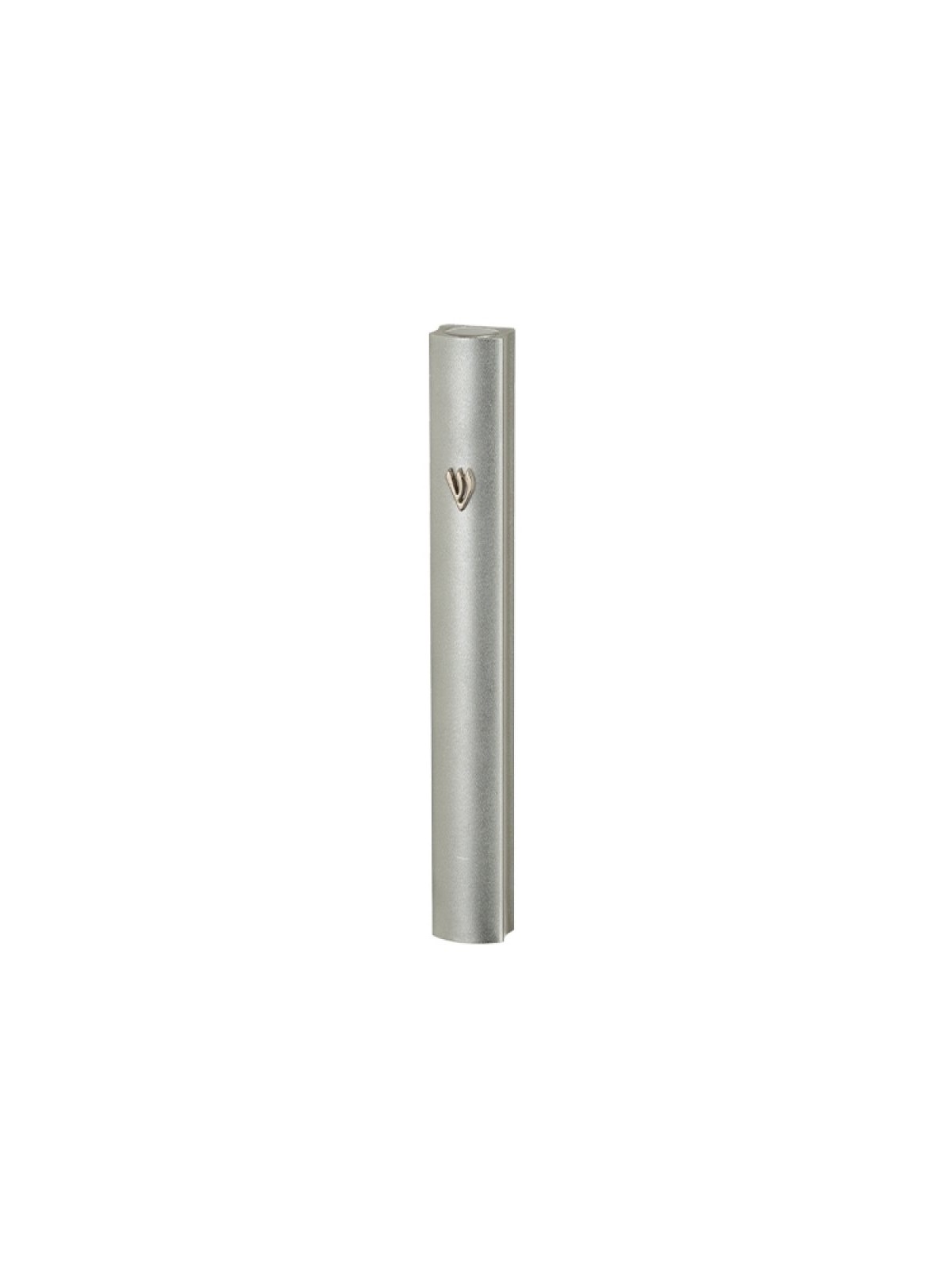 Rounded Silver Matte Aluminum Mezuzah Case Side... | Aluminium Mezuzah