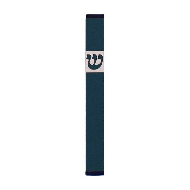 Agayof Pillar Mezuzah Case with Curving Shin Da... | Aluminium Mezuzah
