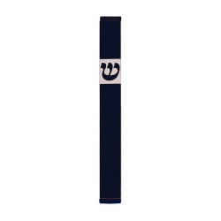 Agayof Pillar Mezuzah Case with Curving Shin Da... | Aluminium Mezuzah
