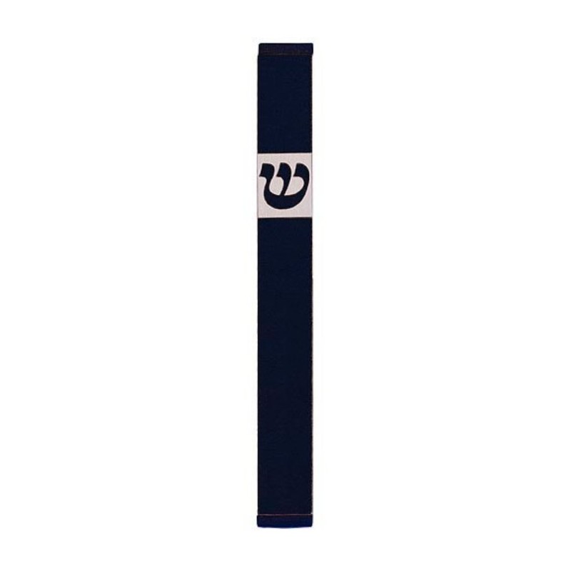 Agayof Pillar Mezuzah Case with Curving Shin Da... | Aluminium Mezuzah