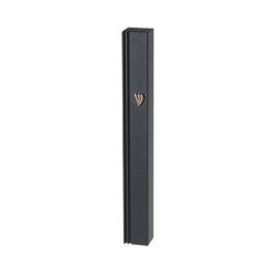 Black Aluminum Mezuzah Case with Side Channel G... | Aluminium Mezuzah
