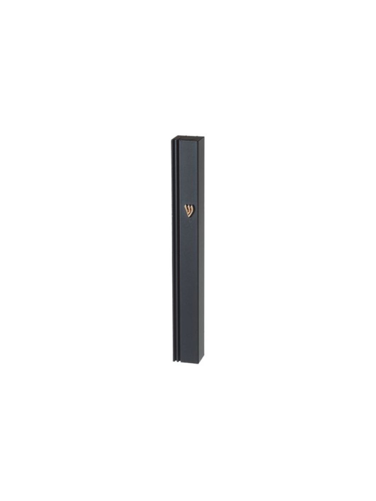 Black Aluminum Mezuzah Case with Side Channel G... | Aluminium Mezuzah