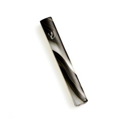 Mezuzah Case Black White Marble Design Silver S... | Aluminium Mezuzah