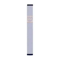 Agayof Pillar Mezuzah Case with Curving Shin Li... | Aluminium Mezuzah