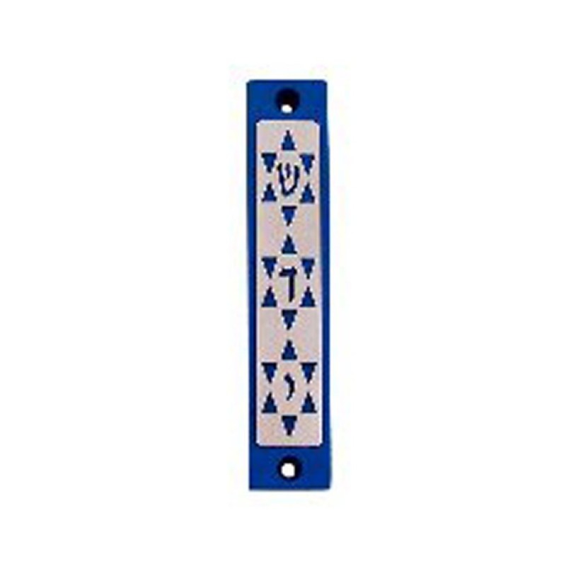 Agayof Mezuzah Case Three Stars of David in Dar... | Aluminium Mezuzah