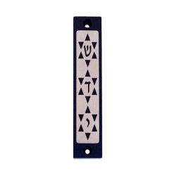 Agayof Mezuzah Case Three Stars of David in Dar... | Aluminium Mezuzah