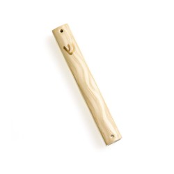 Ivory Mezuzah Case with Wave Design Gold Shin f... | Aluminium Mezuzah