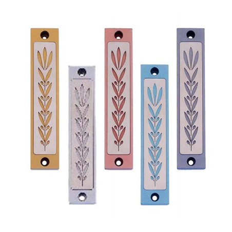 Étui Agayof Mezuzah avec image de blé en couleur claire... | Mezouza en aluminium