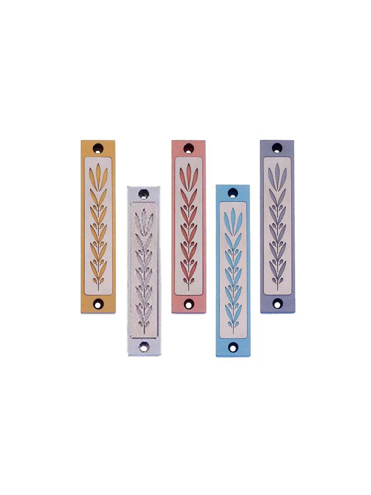 Étui Agayof Mezuzah avec image de blé en couleur claire... | Mezouza en aluminium