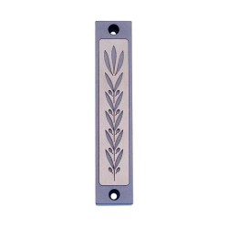 Agayof Mezuzah Case with Wheat Image in Light C... | Aluminium Mezuzah