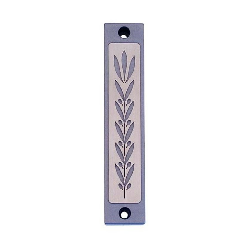 Agayof Mezuzah Case with Wheat Image in Light C... | Aluminium Mezuzah