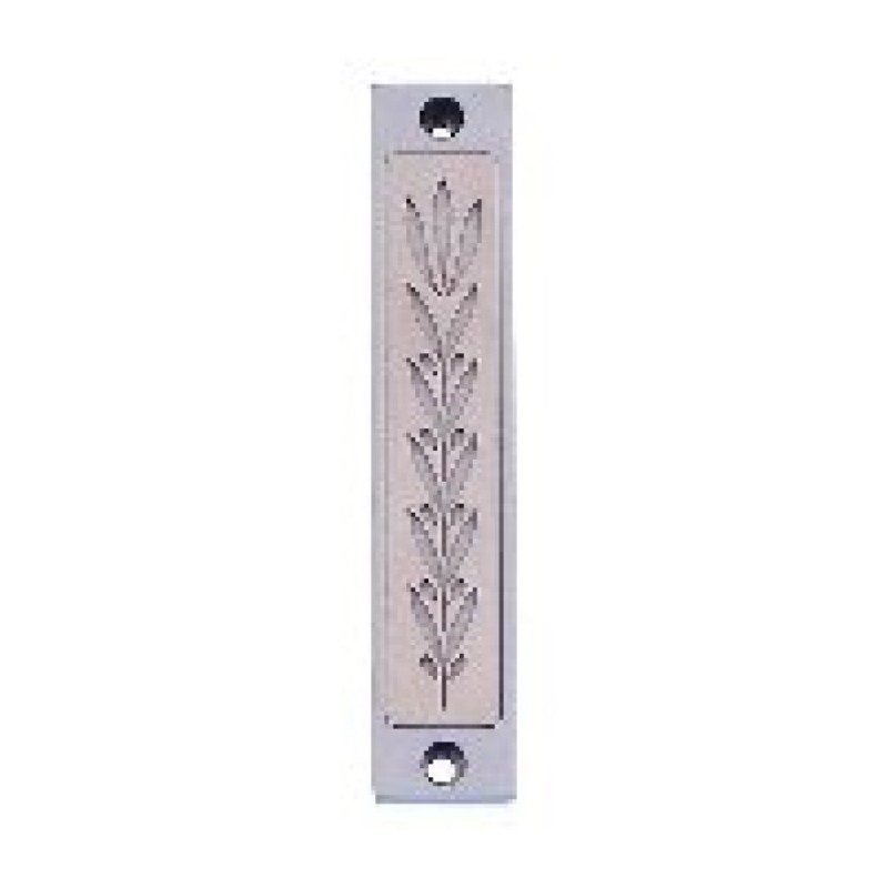 Agayof Mezuzah Case with Wheat Image in Light C... | Aluminium Mezuzah