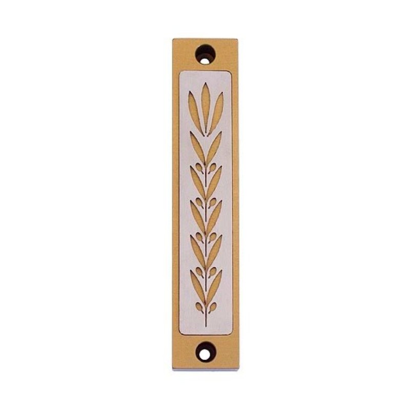 Étui Agayof Mezuzah avec image de blé en couleur claire... | Mezouza en aluminium