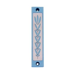Agayof Mezuzah Case with Wheat Image in Light C... | Aluminium Mezuzah
