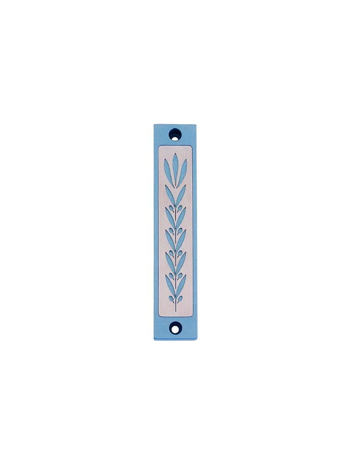 Agayof Mezuzah Case with Wheat Image in Light C... | Aluminium Mezuzah