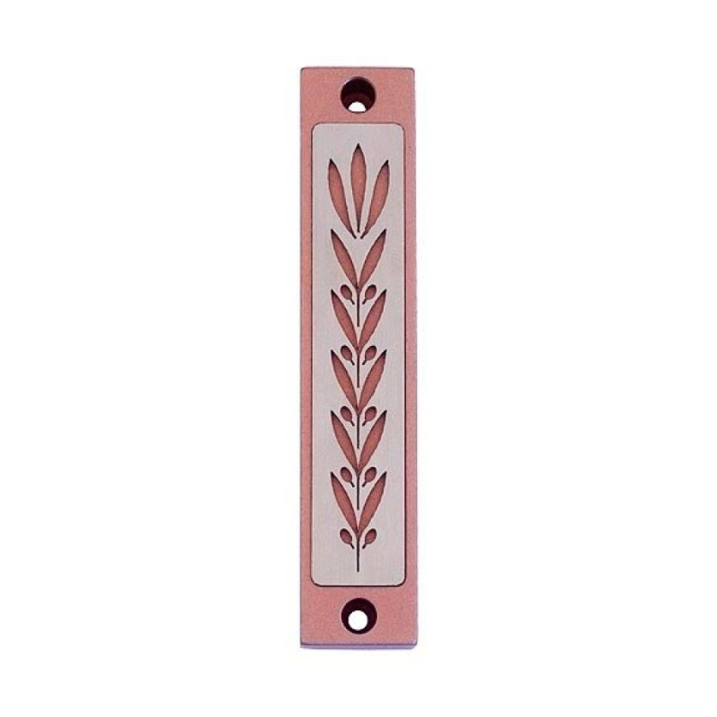 Étui Agayof Mezuzah avec image de blé en couleur claire... | Mezouza en aluminium