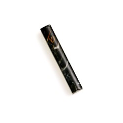 Black Metal Mezuzah Case Gray Marble Design Gol... | Aluminium Mezuzah