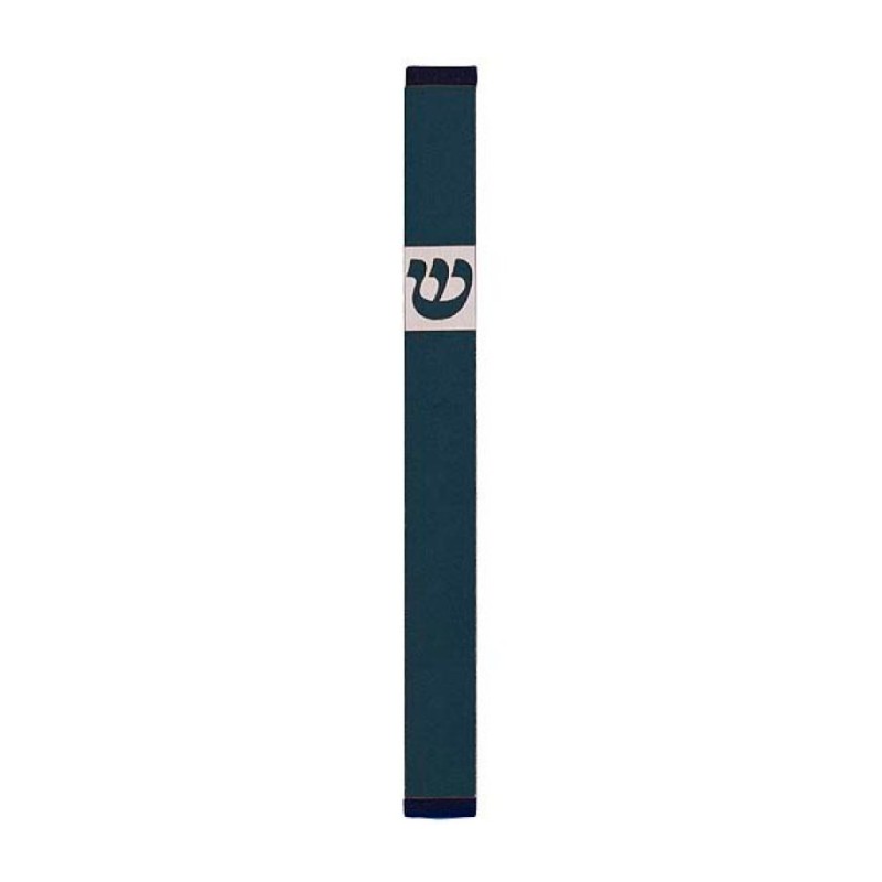 Agayof Pillar Mezuzah Case with Curving Shin Da... | Aluminium Mezuzah