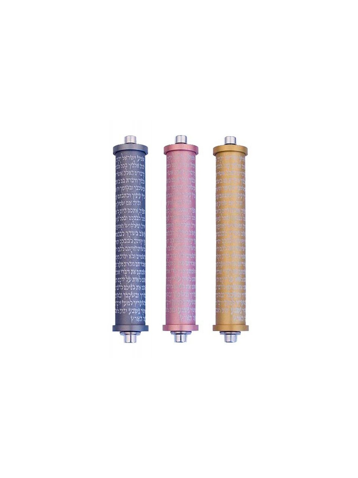 Agayof Cylinder Mezuzah Case with Shema Prayer ... | Aluminium Mezuzah