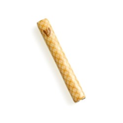 Gold Mezuzah Case with Diamond Design Gold Shin... | Aluminium Mezuzah