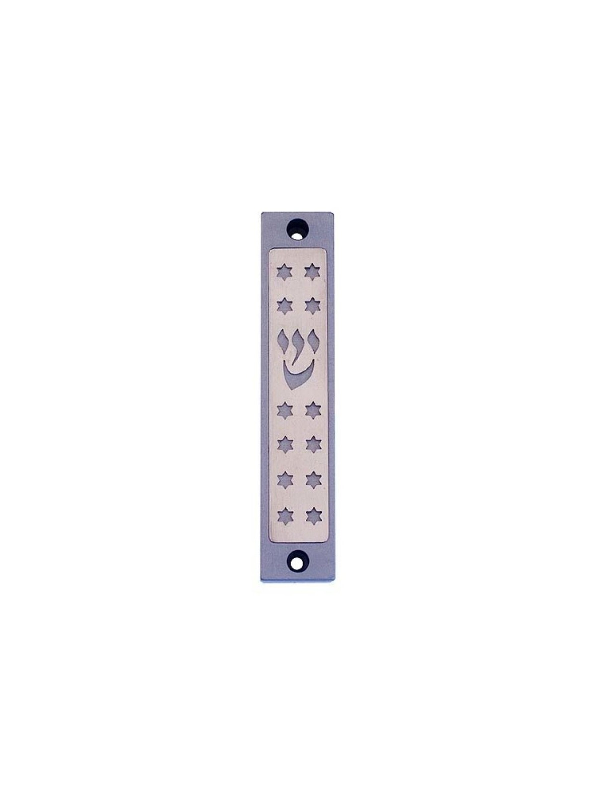 Agayof Mezuzah Case Twelve Stars of David in Li... | Aluminium Mezuzah