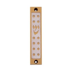 Agayof Mezuzah Case Twelve Stars of David in Li... | Aluminium Mezuzah