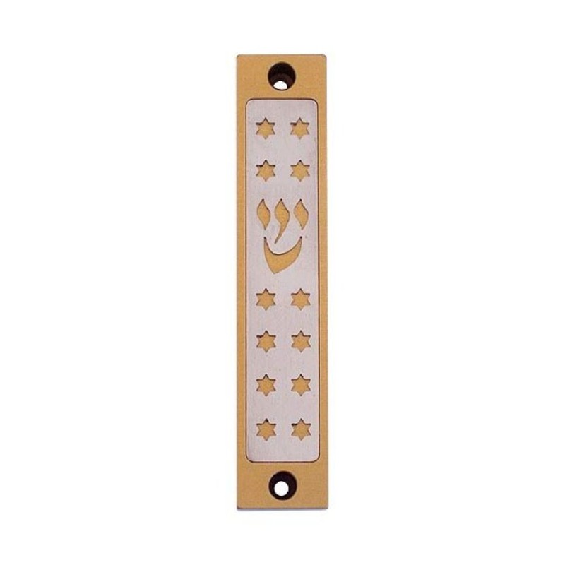Agayof Mezuzah Case Twelve Stars of David in Li... | Aluminium Mezuzah