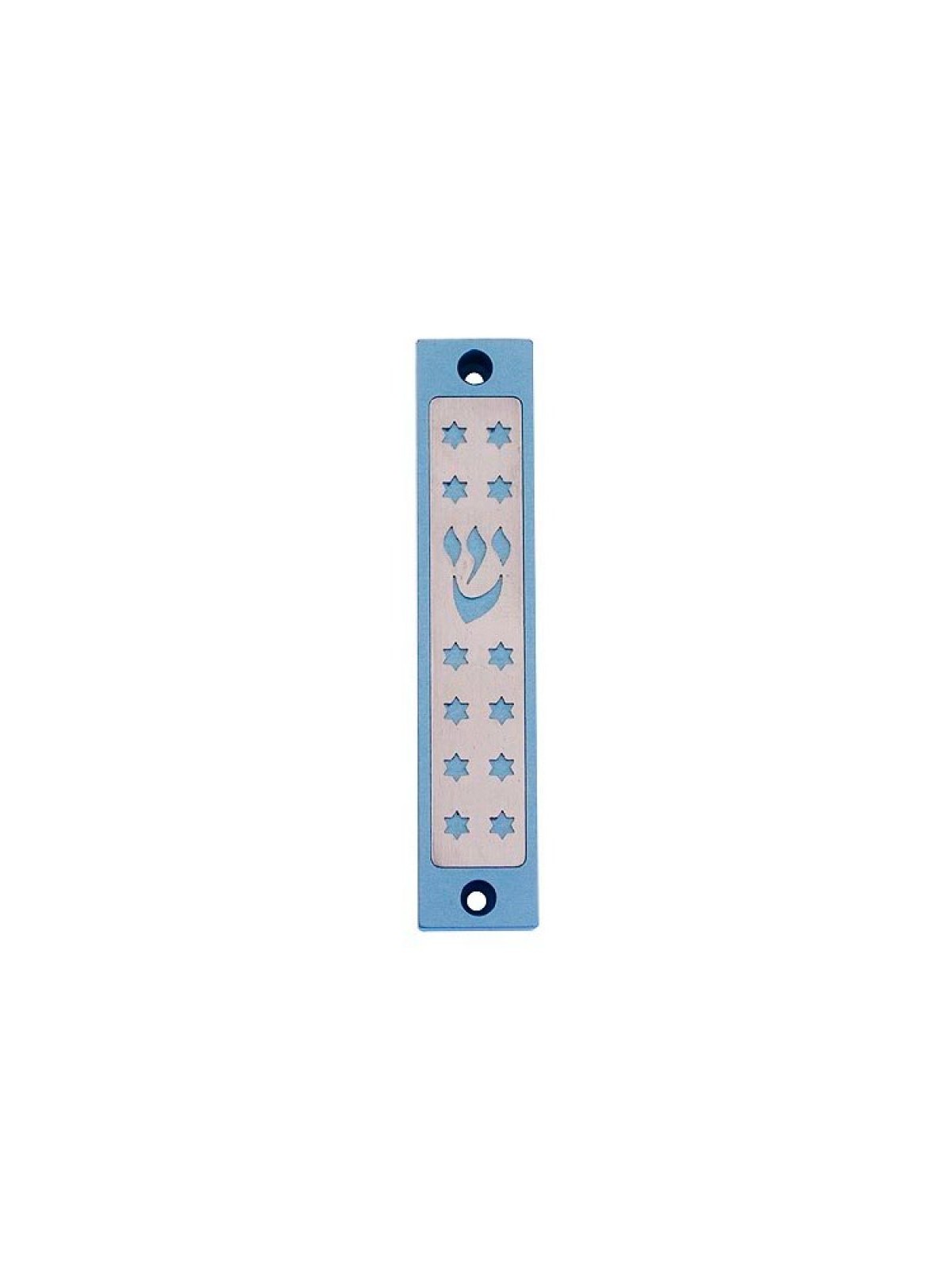 Agayof Mezuzah Case Twelve Stars of David in Li... | Aluminium Mezuzah
