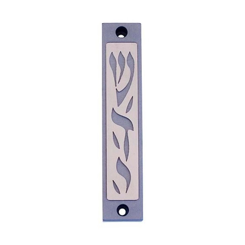 Agayof Mezuzah Case with Letters of Divine Name... | Aluminium Mezuzah