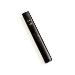 Mezuzah Case Gold Geometric Lines on Black Gold... | Aluminium Mezuzah