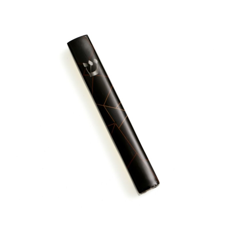 Mezuzah Case Gold Geometric Lines on Black Gold... | Aluminium Mezuzah