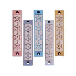 Agayof Mezuzah Case Four Stars of David in Ligh... | Aluminium Mezuzah