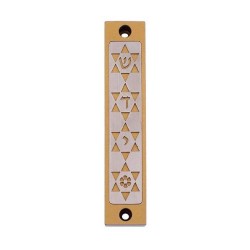 Agayof Mezuzah Case Four Stars of David in Ligh... | Aluminium Mezuzah