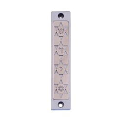 Agayof Mezuzah Case Four Stars of David in Ligh... | Aluminium Mezuzah