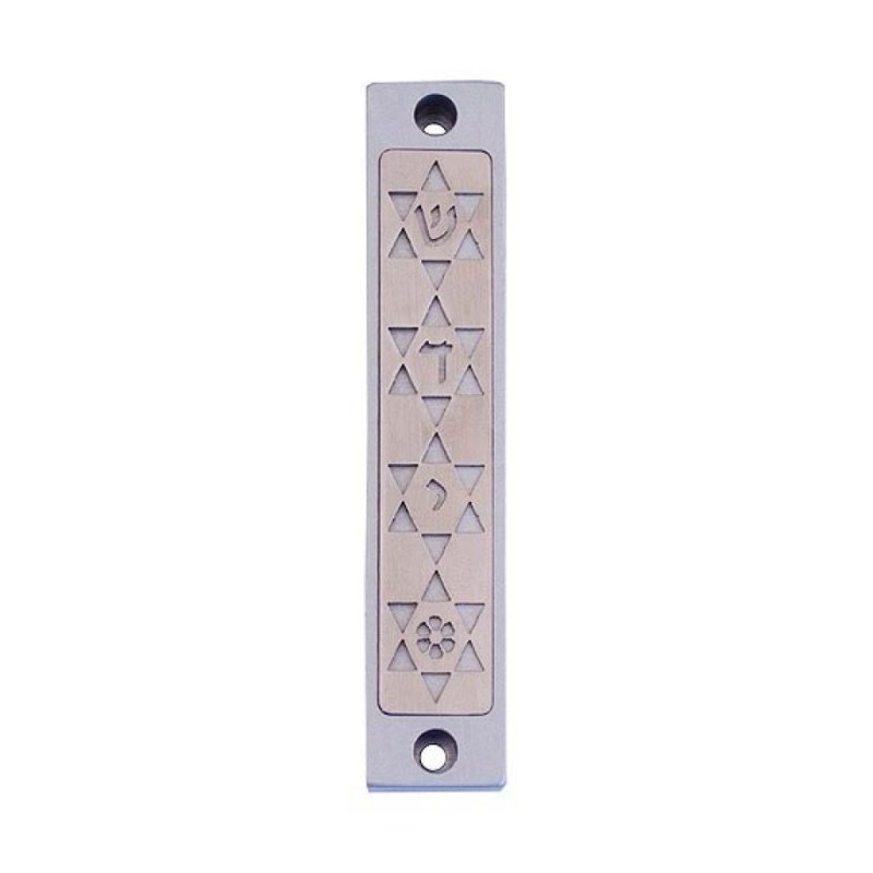 Agayof Mezuzah Case Four Stars of David in Ligh... | Aluminium Mezuzah