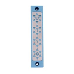 Agayof Mezuzah Case Four Stars of David in Ligh... | Aluminium Mezuzah