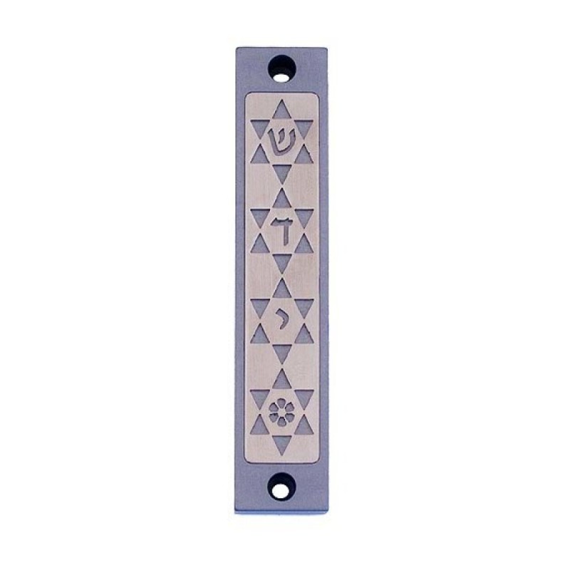 Agayof Mezuzah Case Four Stars of David in Ligh... | Aluminium Mezuzah
