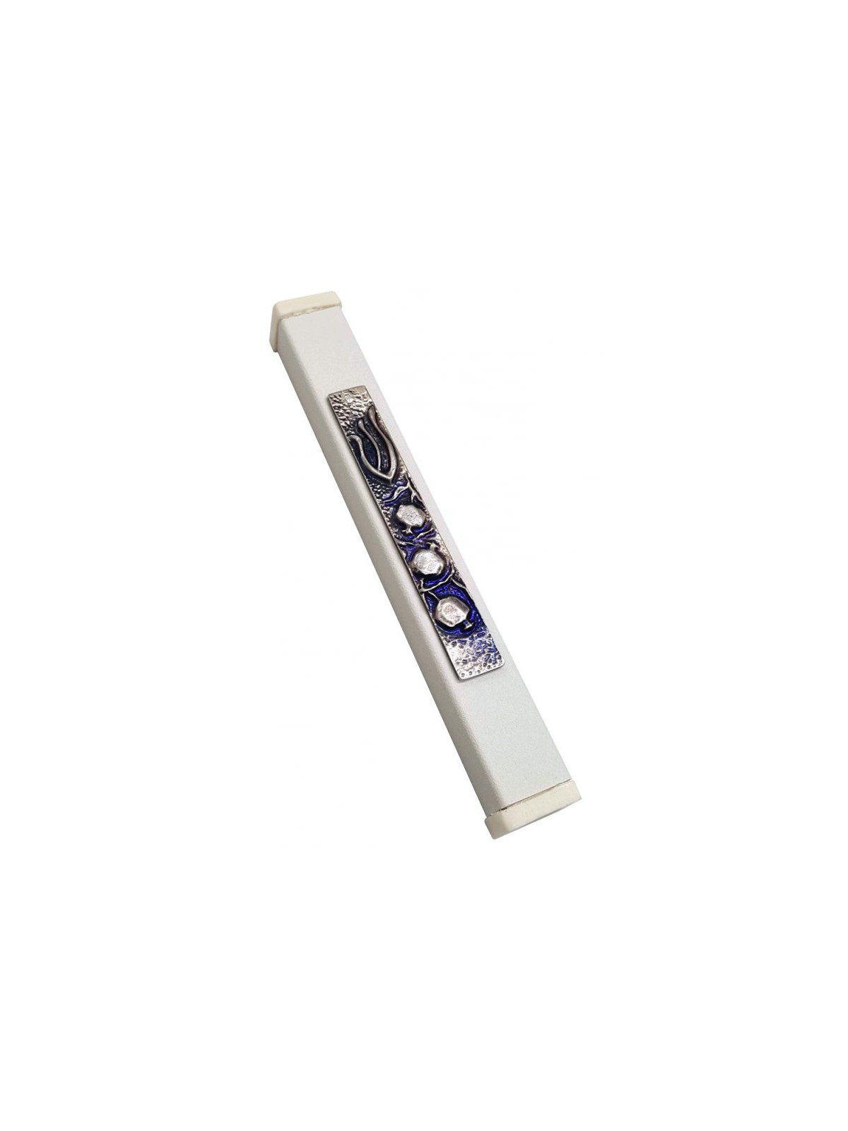 Off White Aluminum Mezuzah Case Elongated Shin ... | Aluminium Mezuzah