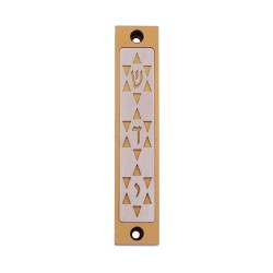 Agayof Mezuzah Case with Three Stars of David i... | Aluminium Mezuzah